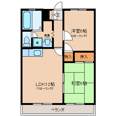 間取り図：セプトフラット 宮崎市 学園木花台 桜 賃貸 アパート マンション